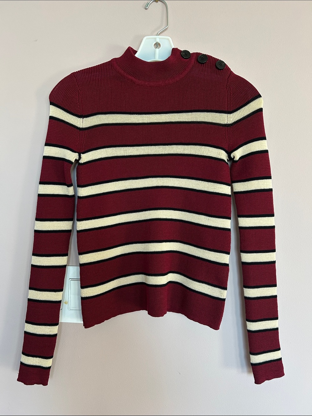 Isabel Marant Red, Black, Cream Striped Sweater Womens size 36. Fits like XS.